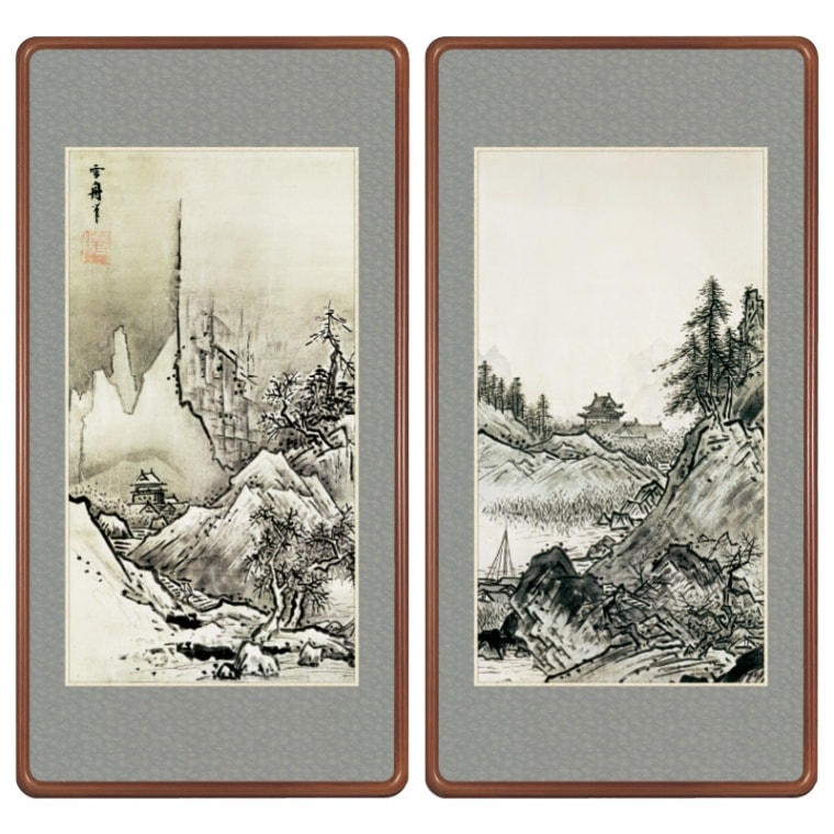 秋冬山水図』雪舟 額2点セット【ポイント5％還元中】 : アートの友社