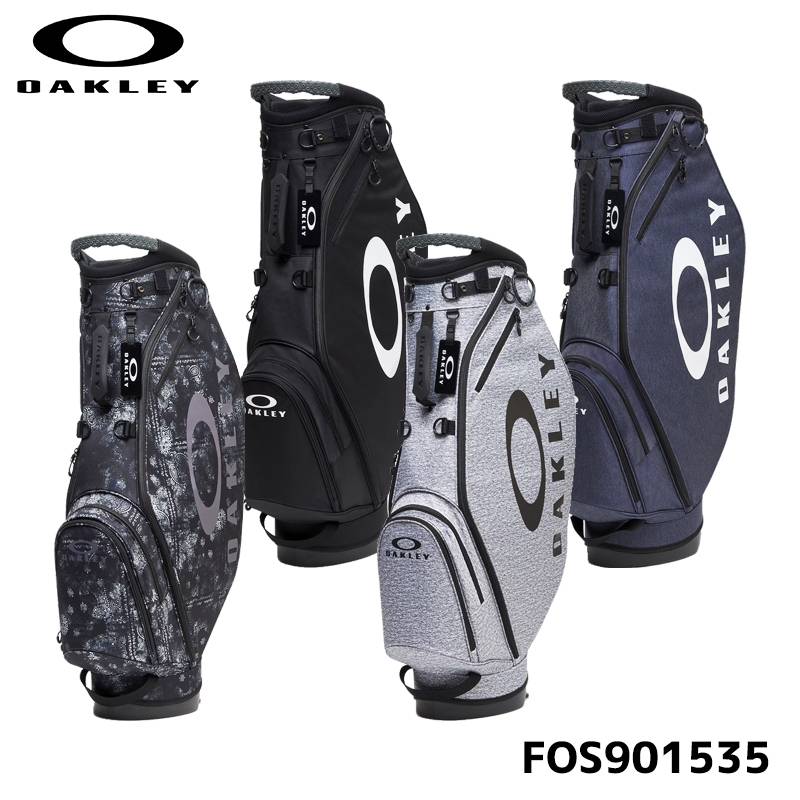 OAKLEY キャディバッグ グレー Oakley Golf Cart Bag Skull 18.0 9.5 x 47in 5-way Divider Silver