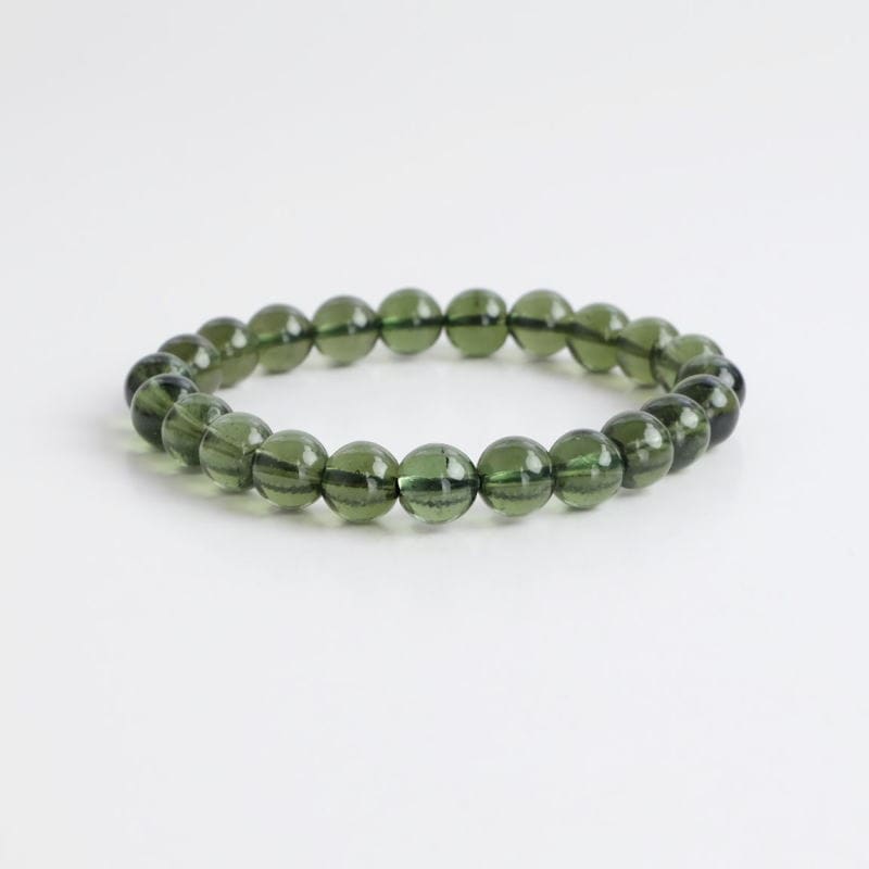 希少！モルダバイト丸玉ブレスレット（鑑別書付） 8mm｜マライカ公式通販