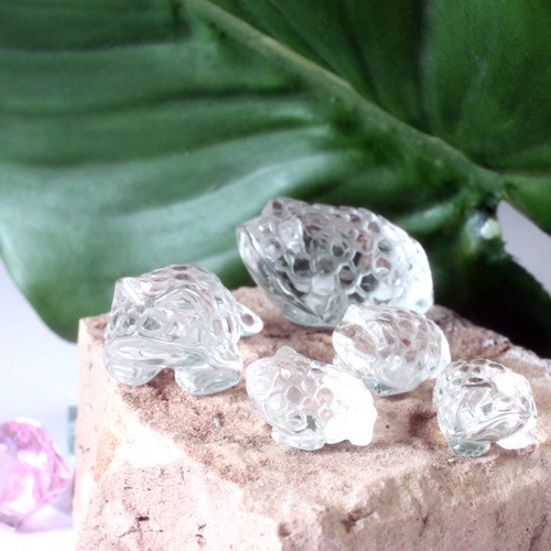 ガマカエル（財運ひきかえる） 最高級天然水晶 5匹の家族ガマガエル