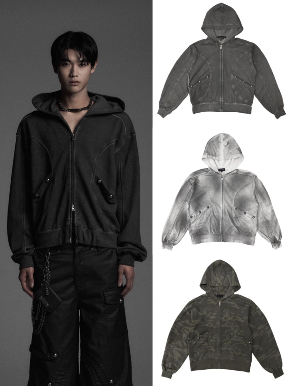 Rosen Kreuz】CYCLEYOKE ZIP UP HOODIE | OUR BRAND,Rosen Kreuz