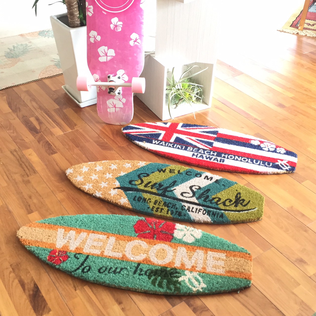 玄関マット 70×27cm コイヤーマット サーフボード ドアマット