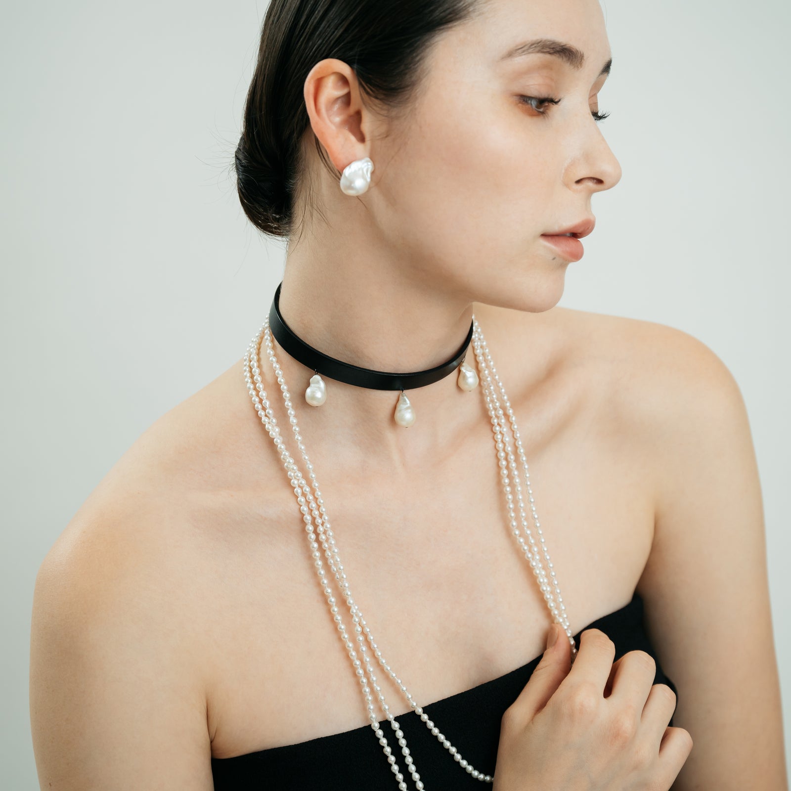 オイスターバロックパールピアス/イヤリング 淡水真珠12mmUP K14WG