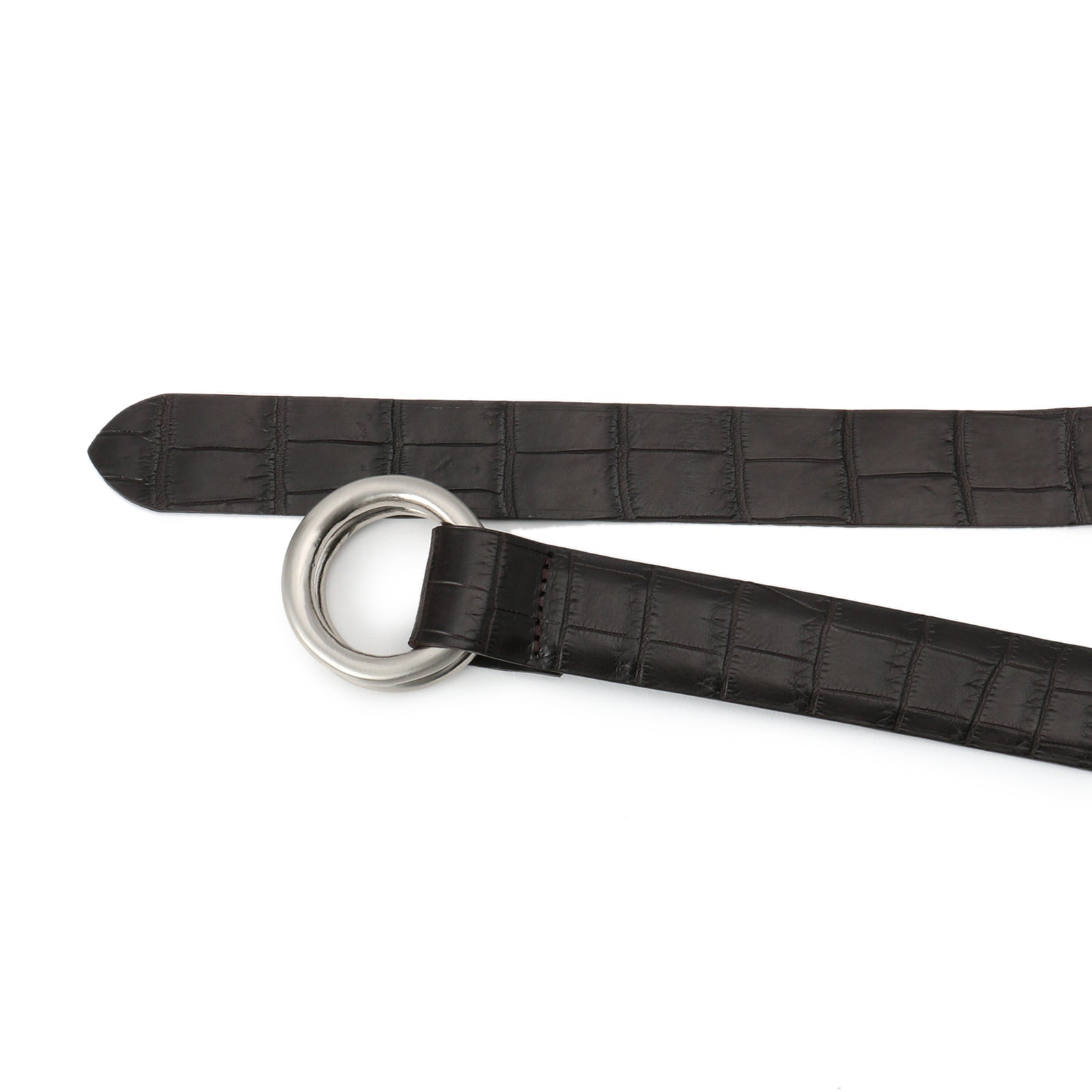 THE SOLE（ザソール）ダブルリングベルトクロコダイル ブラウン