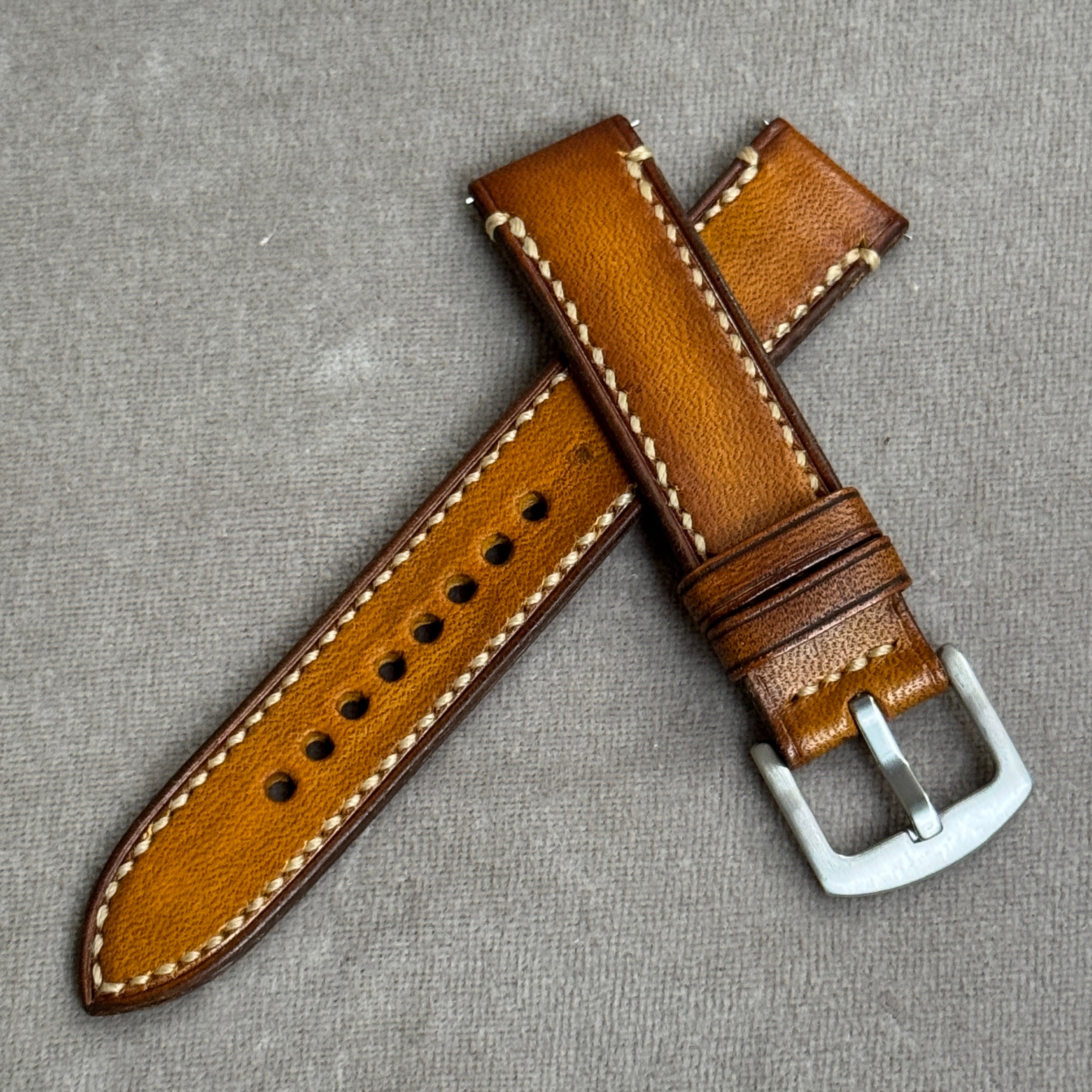 サドルレザー｜ビンテージブラウン｜フラット型｜20-20mm – 松下庵