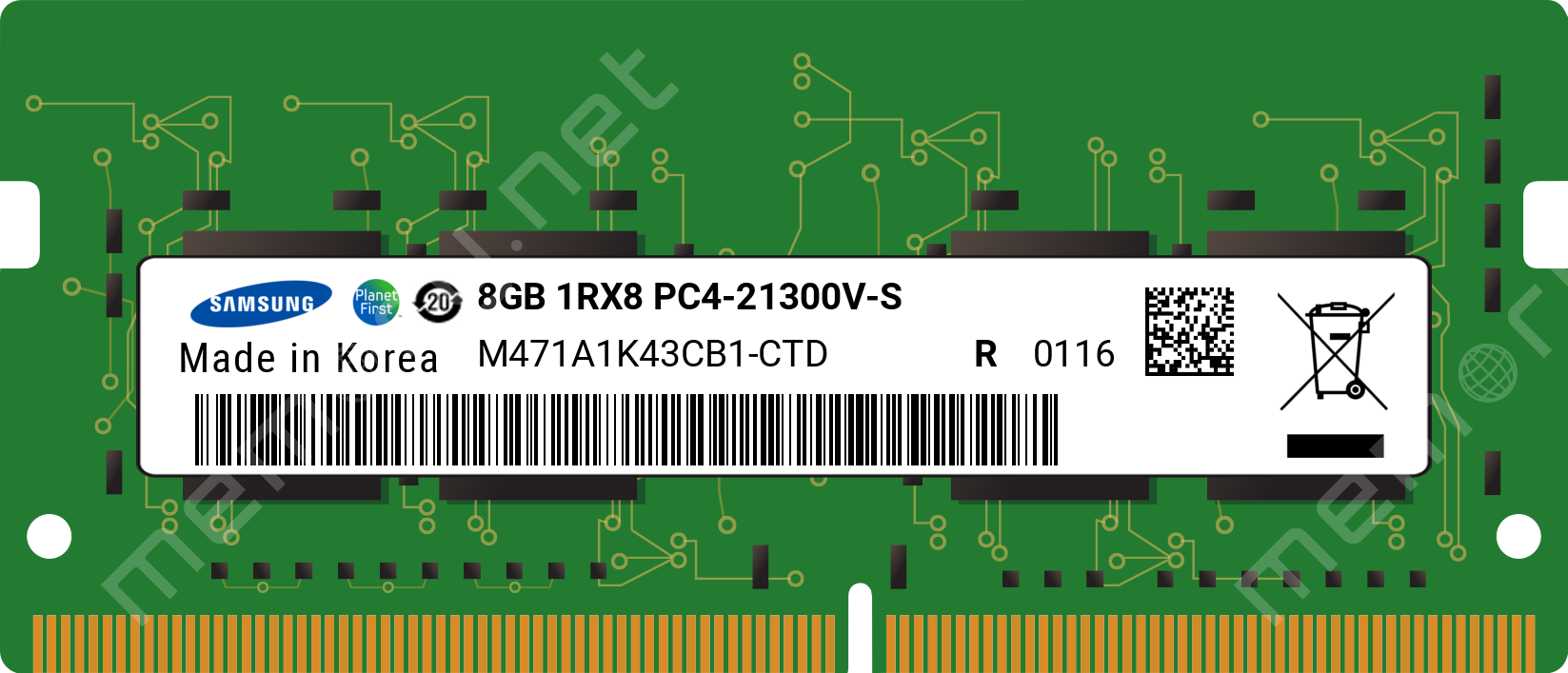 M471A1K43CB1-CTD - Samsung 1x 8GB DDR4-2666 SODIMM PC4-21300V-S