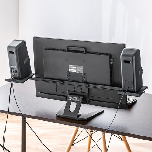 スピーカースタンド VESA取り付け モニター 2ch 収納 24～37インチ程度