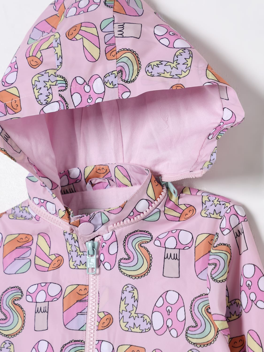 Stella McCartney Kids jacket with removable hood - Gnawed Blue