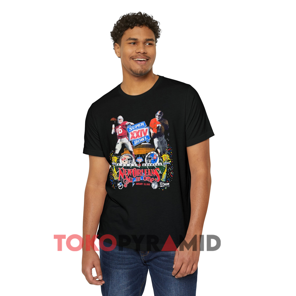 Vintage NFL Super Bowl XXIV 49ers Broncos Shirt - TokoPyramid