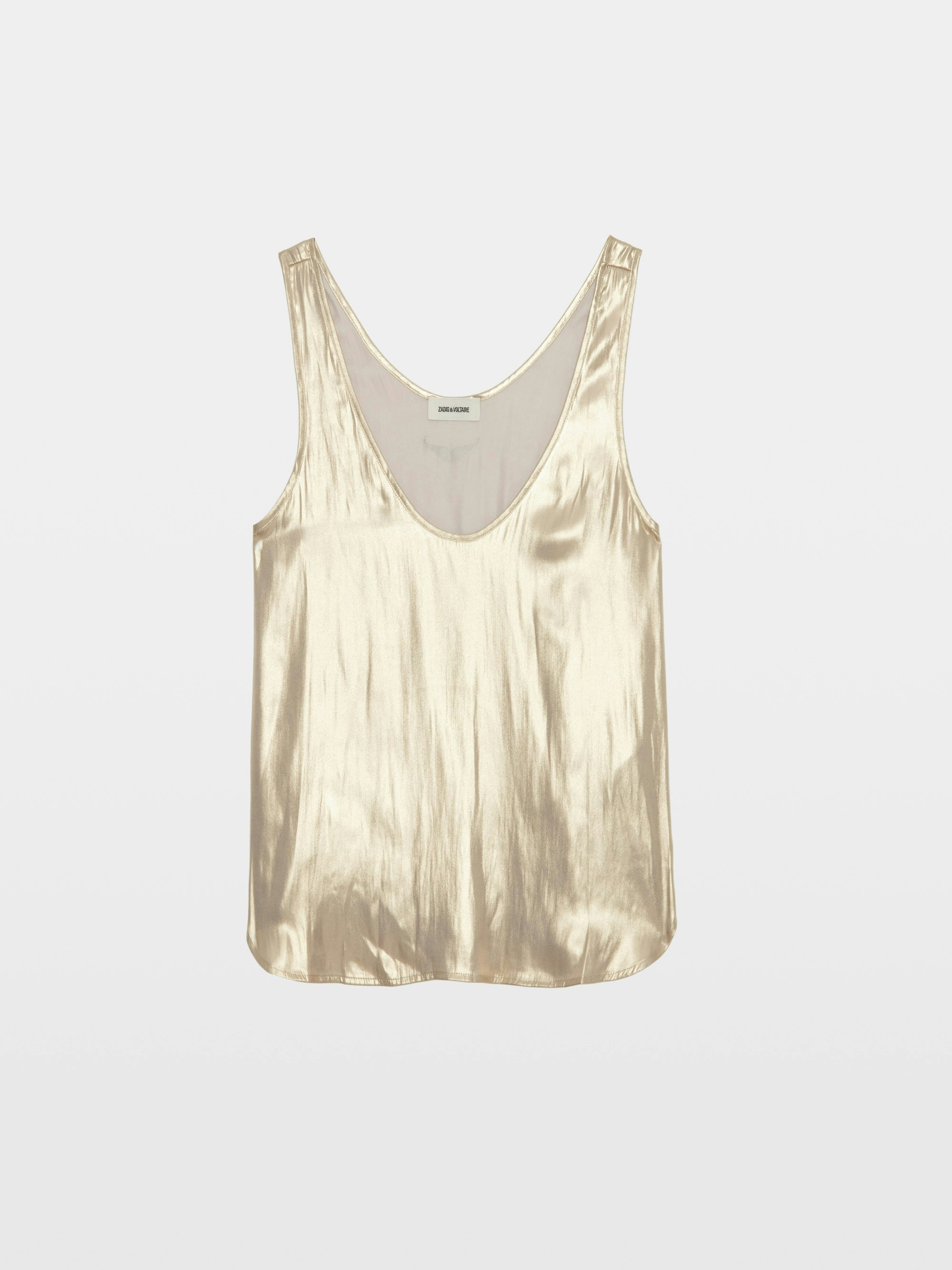 Elegant Gold Satin Tarys Top | Zadig&Voltaire | Zadig&Voltaire