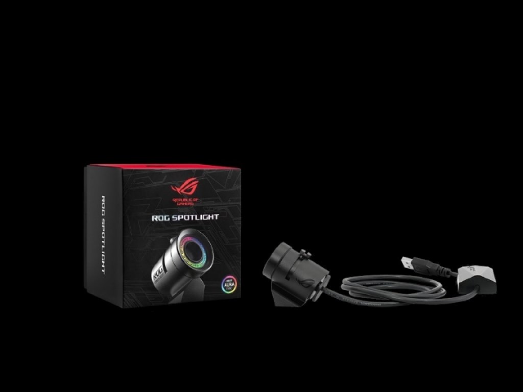 ASUS ROG Spotlight ROGのロゴマークを投影するAura Sync対応USB