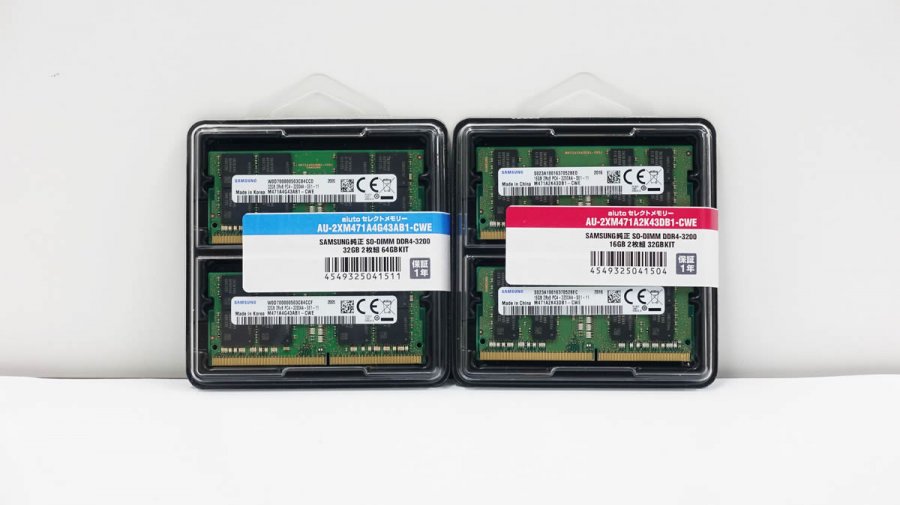 定格DDR4-3200、サムスン純正32GBモジュール採用、ノート向けSODIMM
