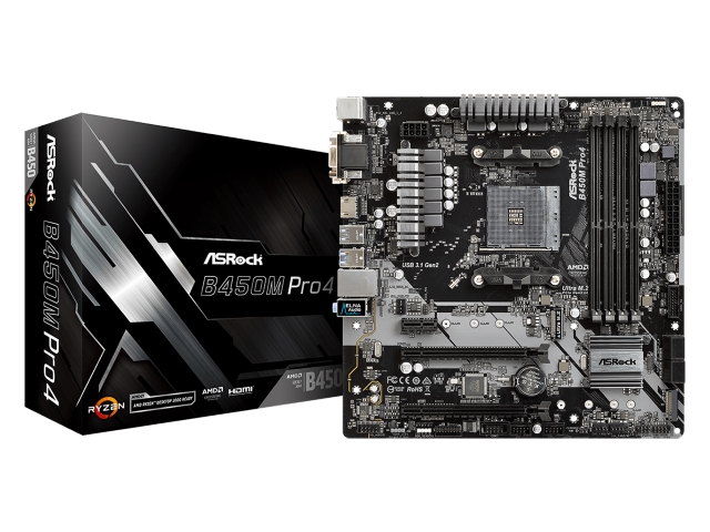 ASRock B450M Pro4 AMD 400シリーズ Socket AM4対応 AMD B450チップ