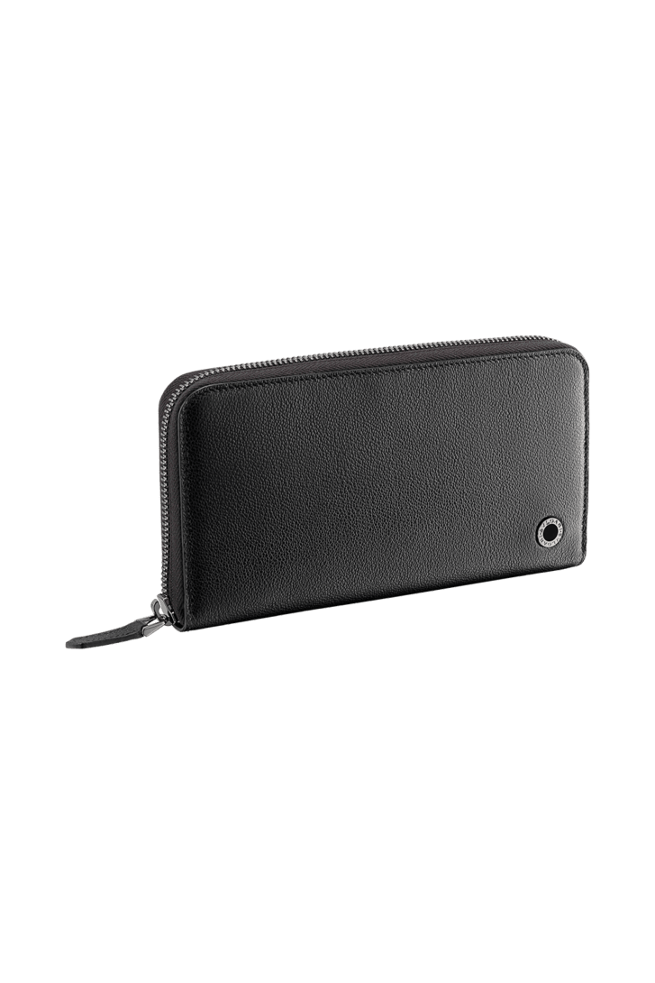 ブラック カーフレザー ブルガリ・ブルガリ マン ジップウォレット