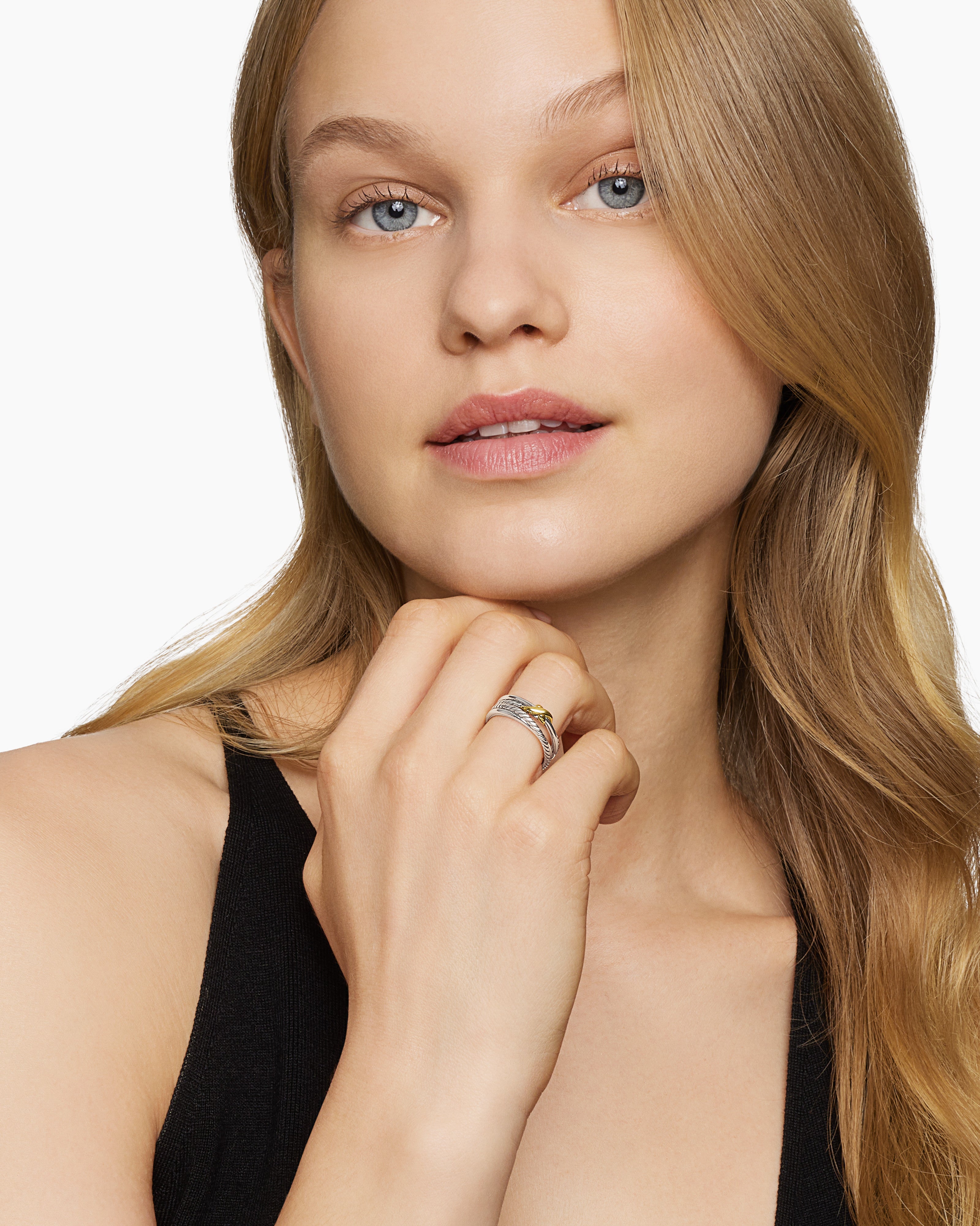 David Yurman X Crossover Ring in Silver & Gold | David Yurman