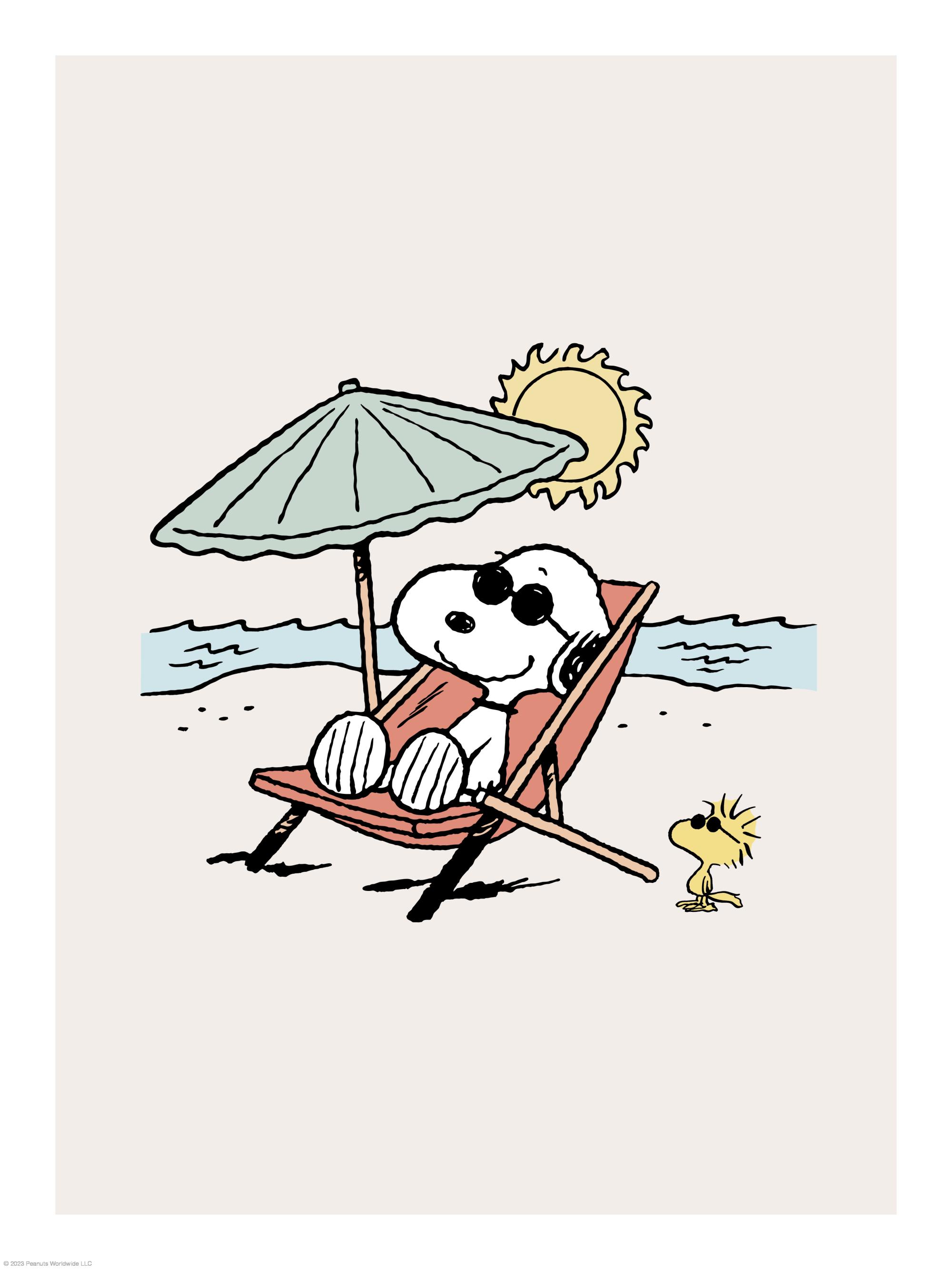 Snoopy on the Beach Print
