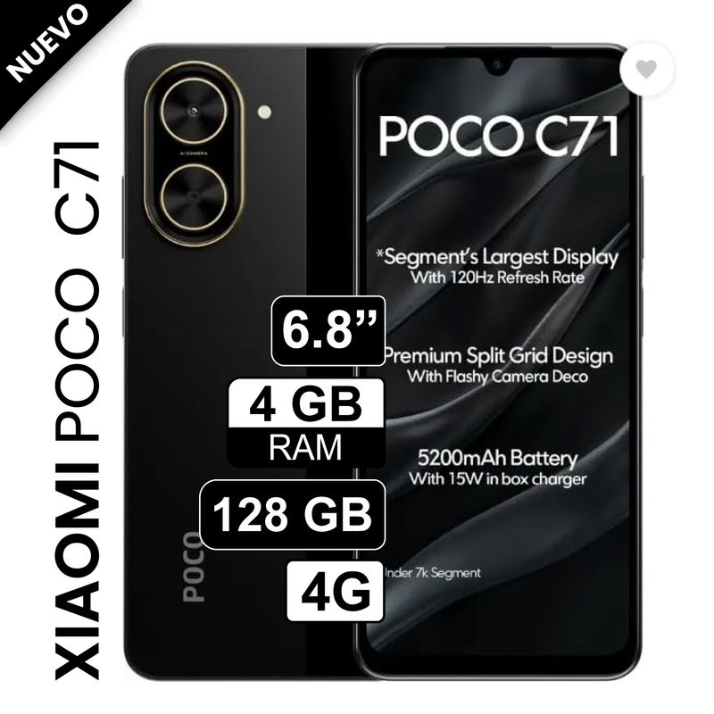 Smartphone Xiaomi Poco C71 4GB Ram 128GB color Negro | Sodimac Perú