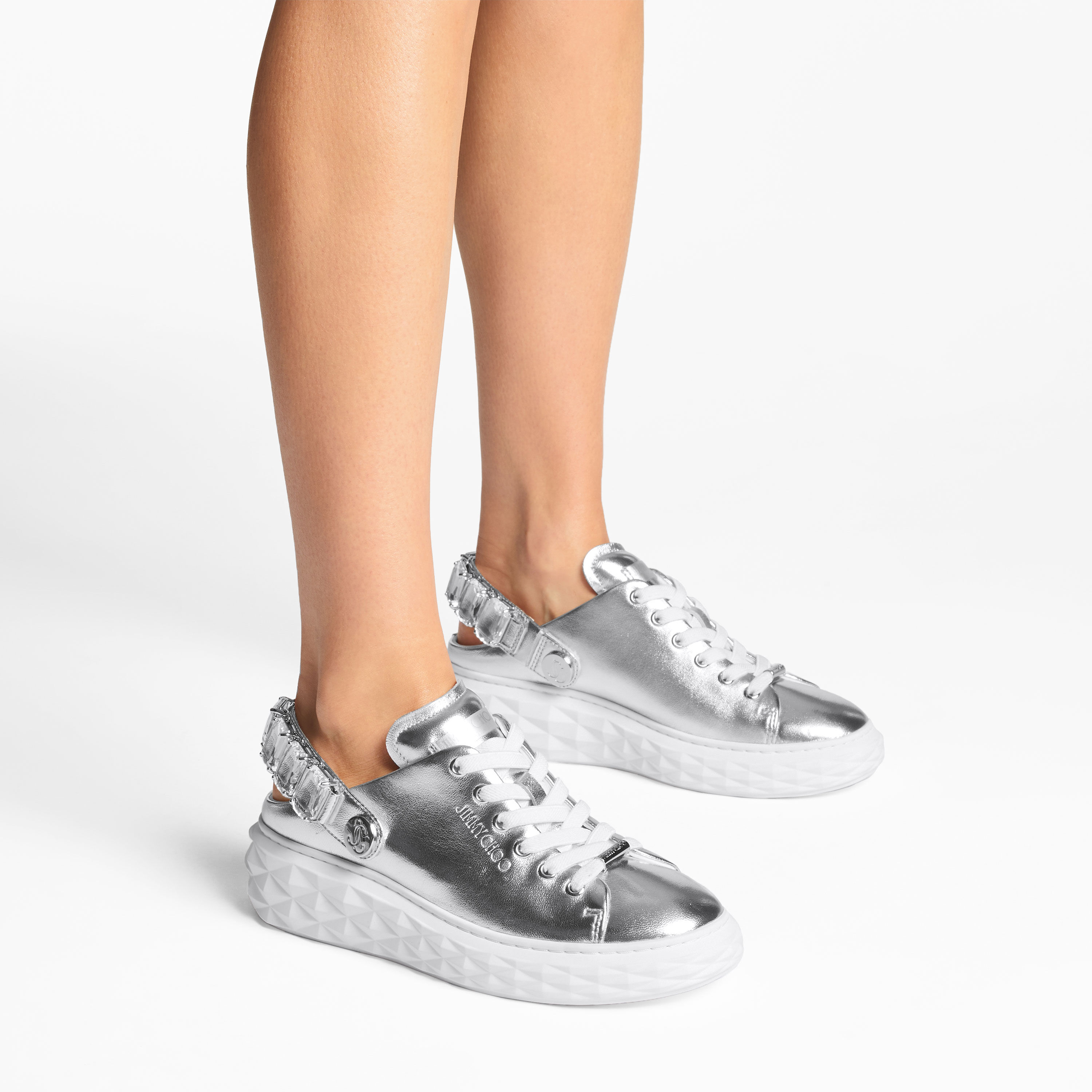 ダイヤモンド マキシ / クリスタル |シルバーメタリックレザー