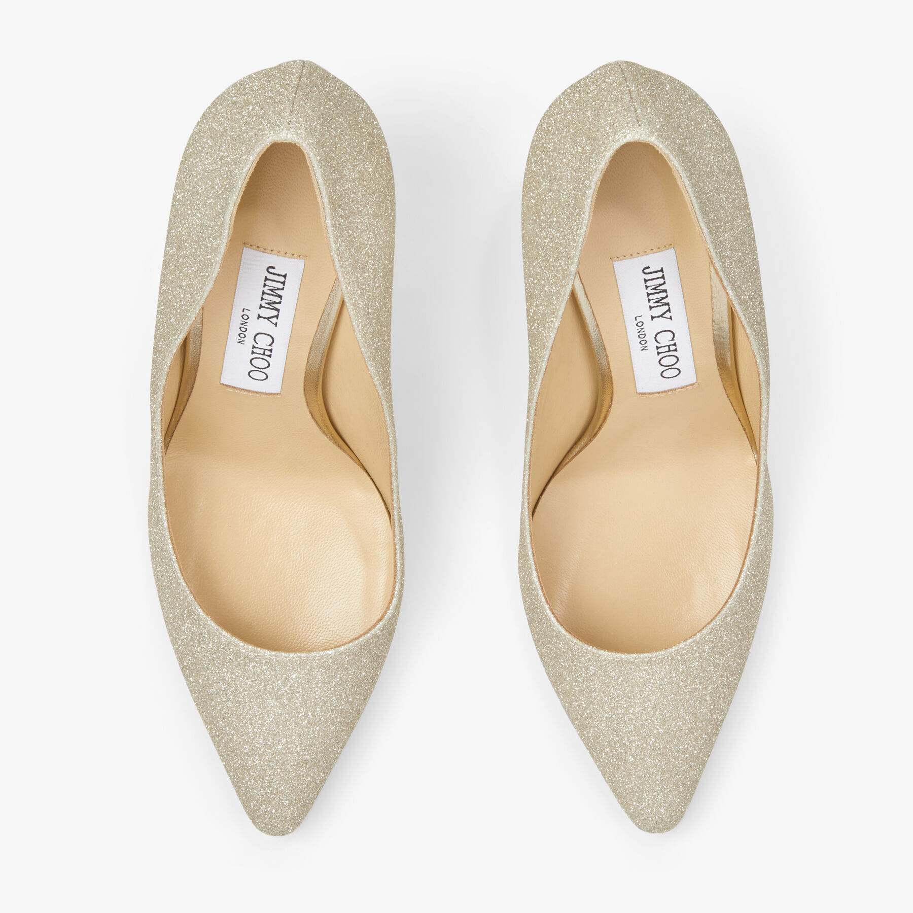 プラチナム アイス ダスティグリッター・ポインテッド トゥ パンプス