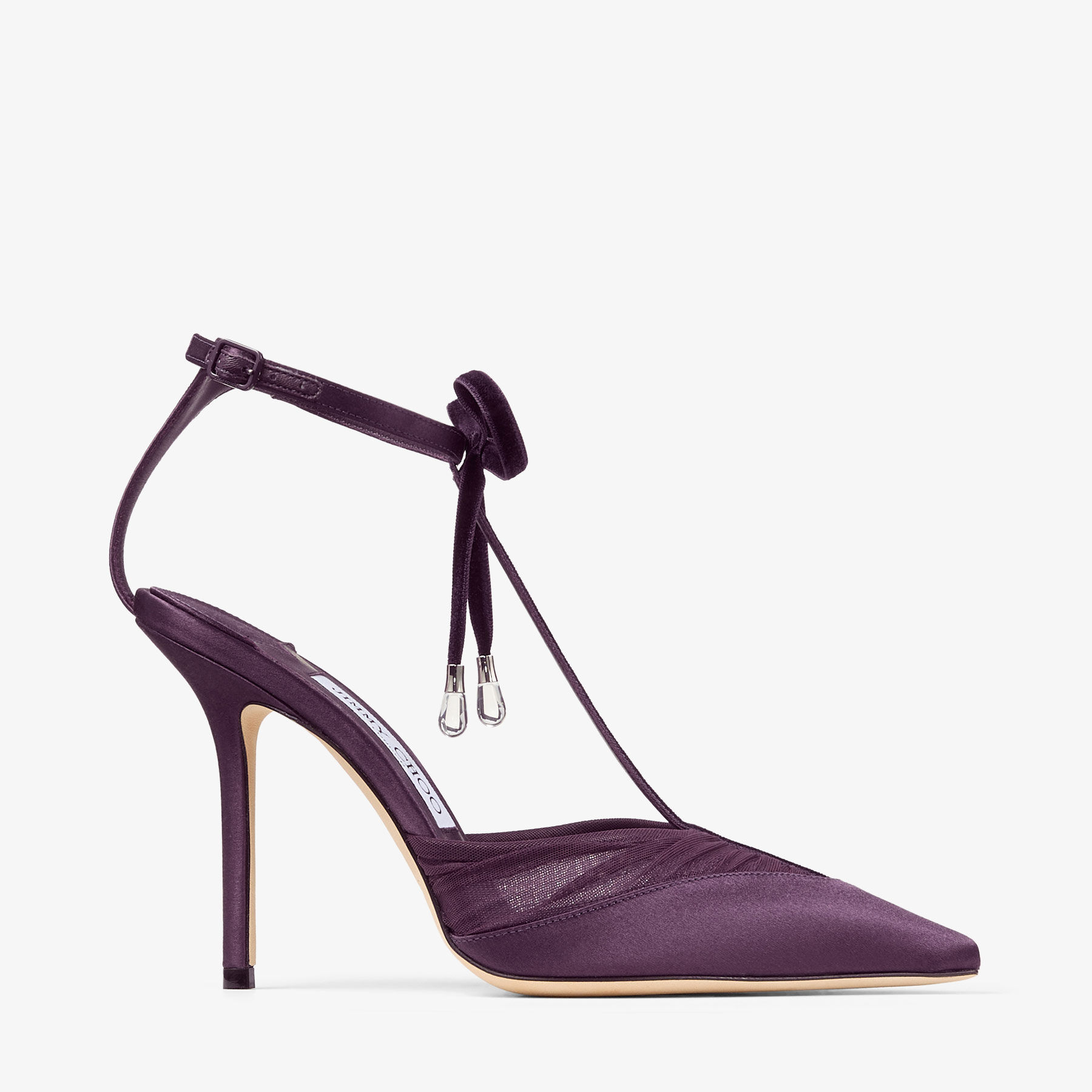 Afia Mesh 100 | Winter Bloom Satin and Ruched Tulle Pumps | JIMMY CHOO