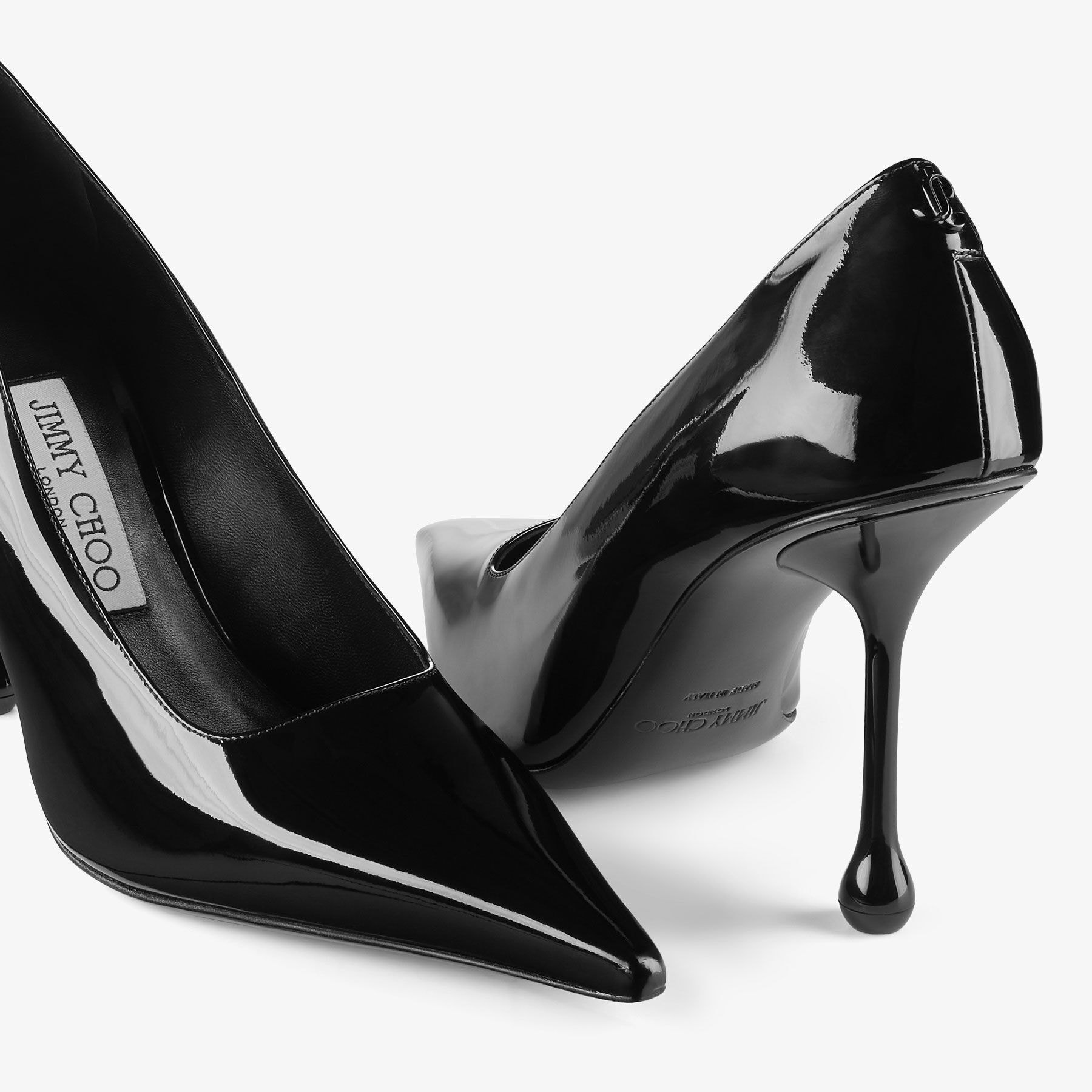 IXIA 95 | Black Patent Leather Pumps | New Collection | JIMMY CHOO