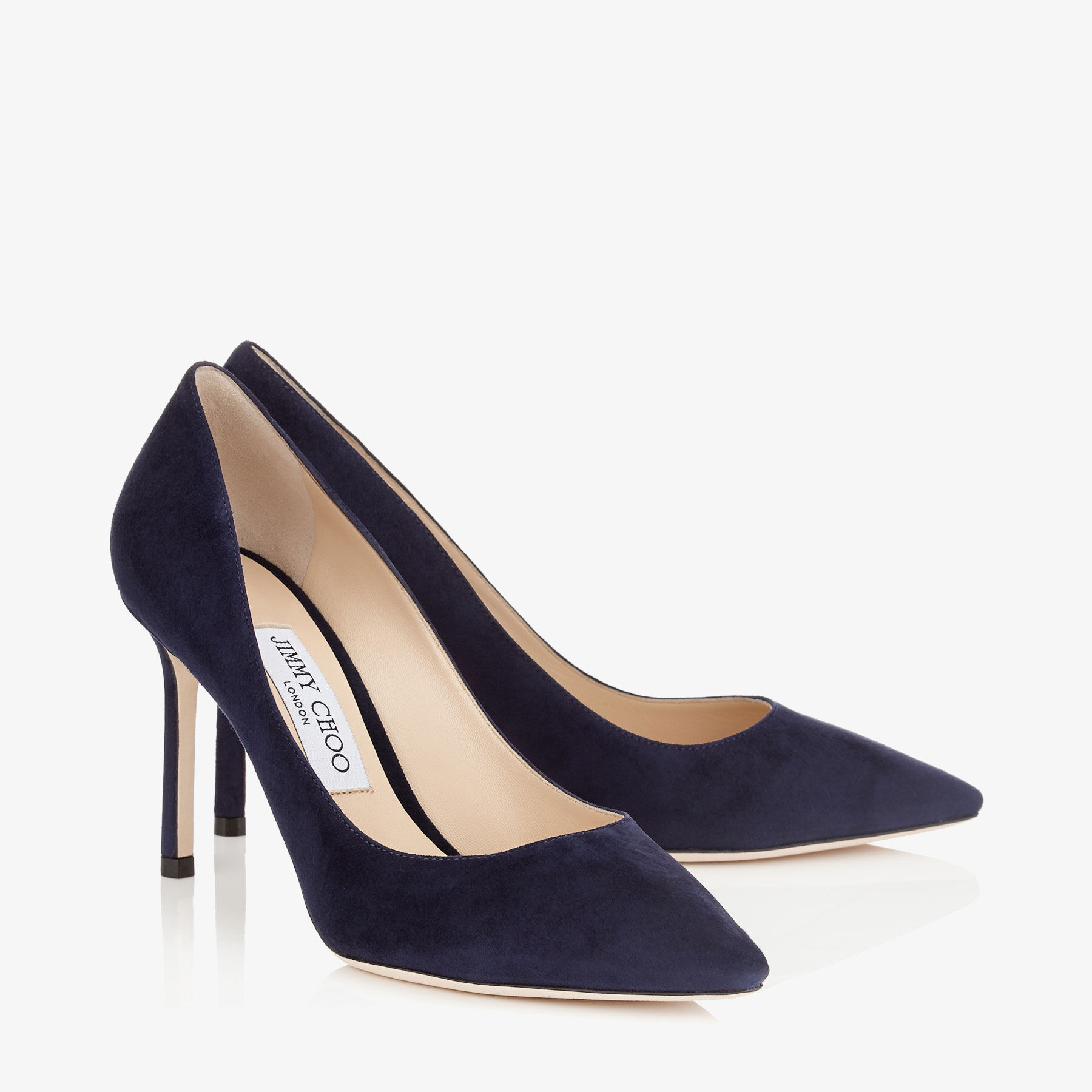 Navy Suede Pointy Toe Pumps | Romy 85 | Pre Fall 16 | JIMMY CHOO