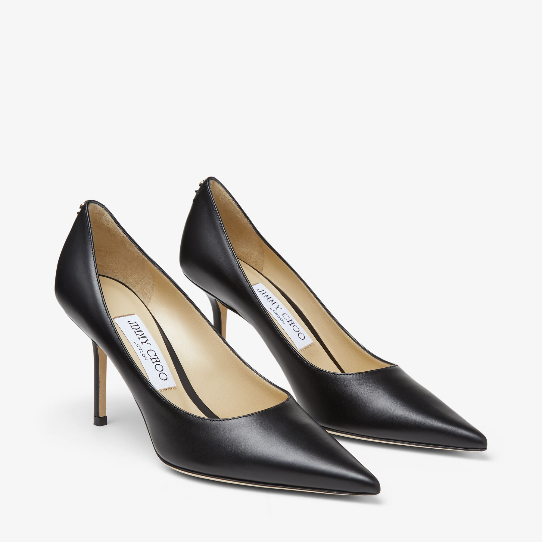 Black Calf Leather Pumps with JC Emblem | LOVE 85 | Autumn 2022