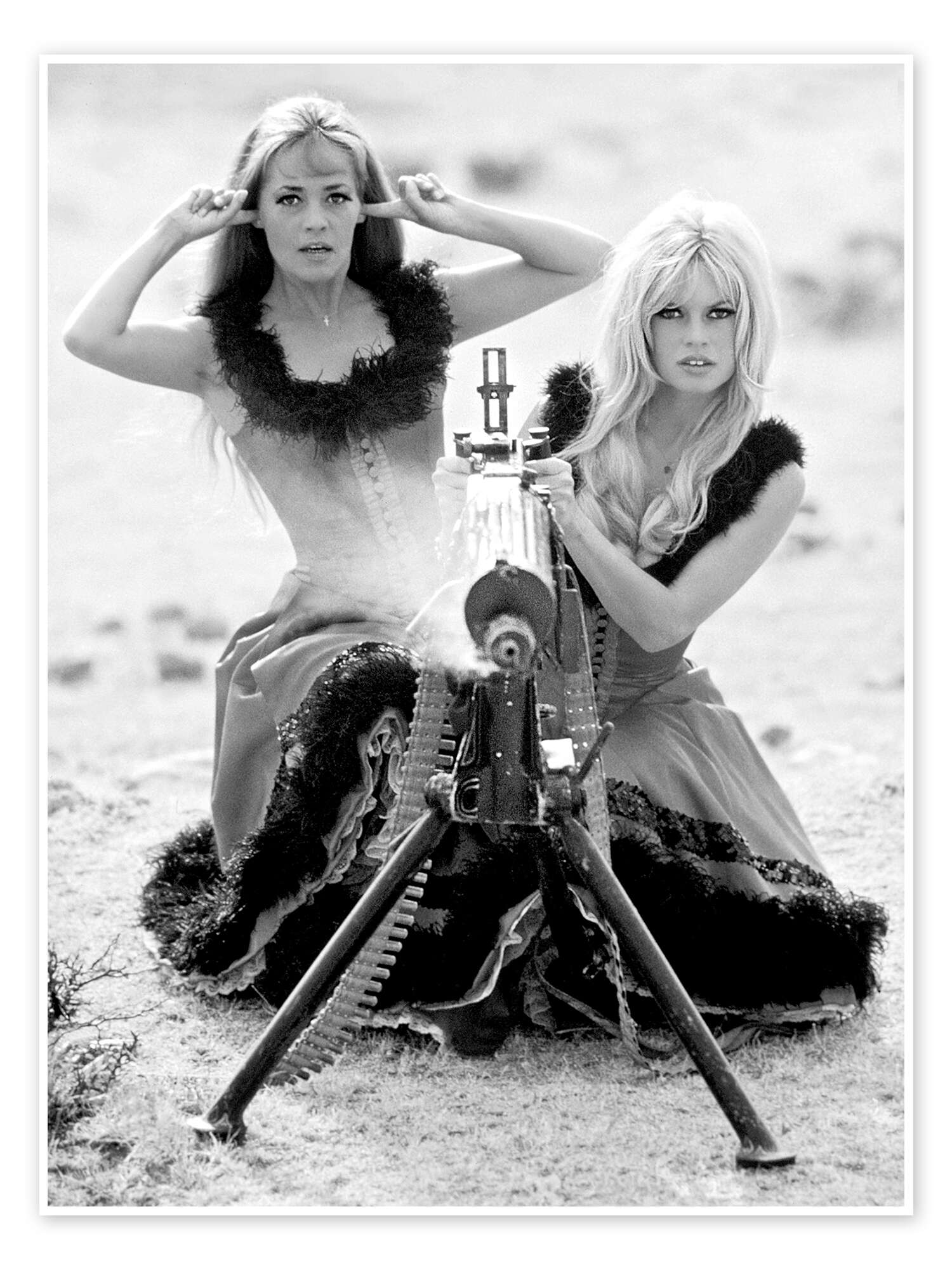 Jeanne Moreau And Brigitte Bardot, Viva Maria 1965 print by