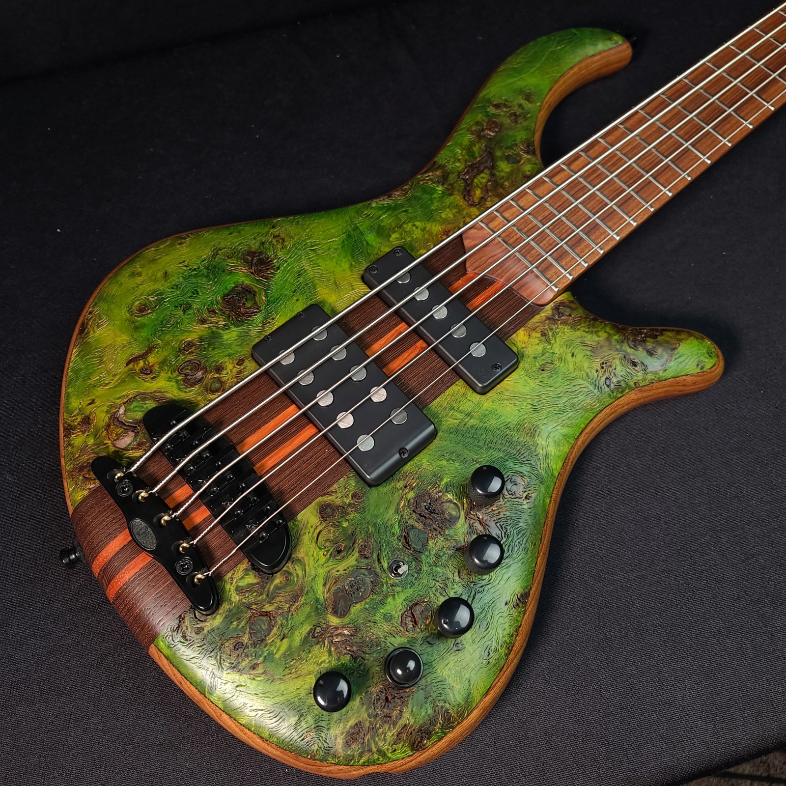 Mayones Patriot Custom Tank 5 String Bass Infinite Green Raw Finish