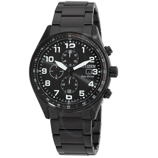 Citizen Watch Black & White Dial Blacked Out Band CA0775-52F