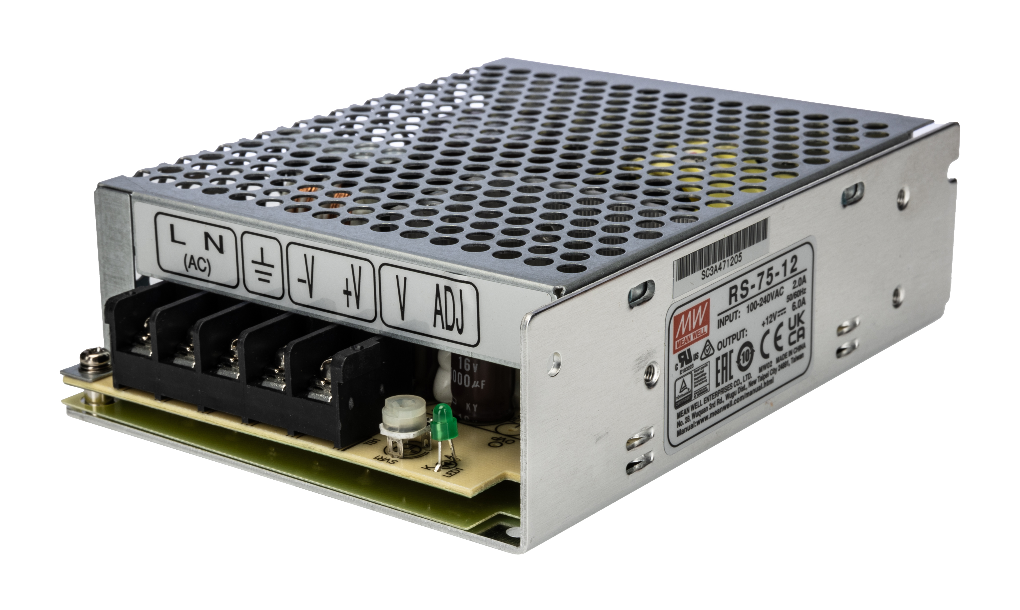 RS-75-12 | MEAN WELL スイッチング電源 12V dc 6A 72W | RS