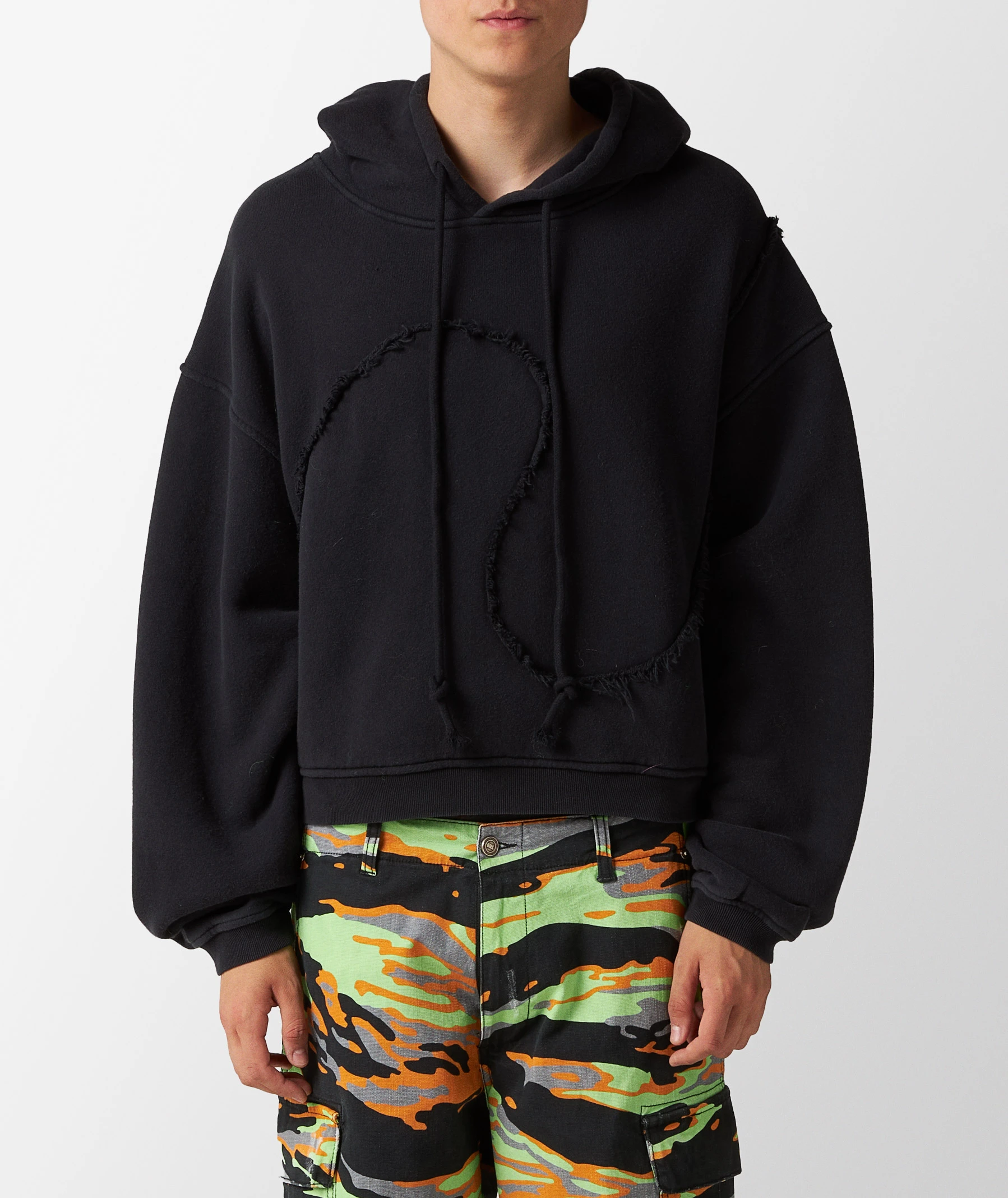 Black ERL Unisex Swirl Premium Fleece Knit Hoodie | SVD