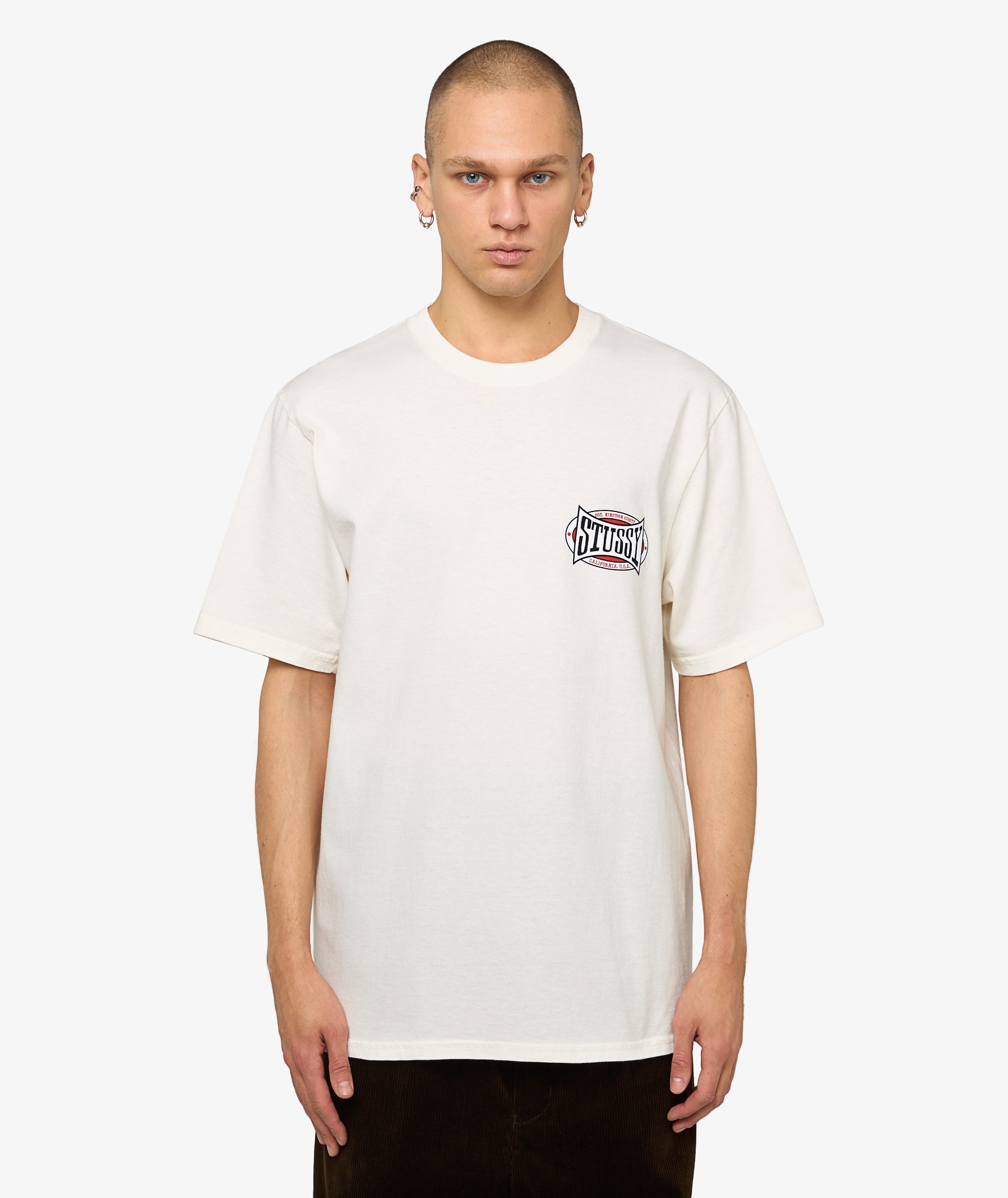 Stüssy Champion Oval Pigment Dyed T-Shirt | Off White | SVD USA