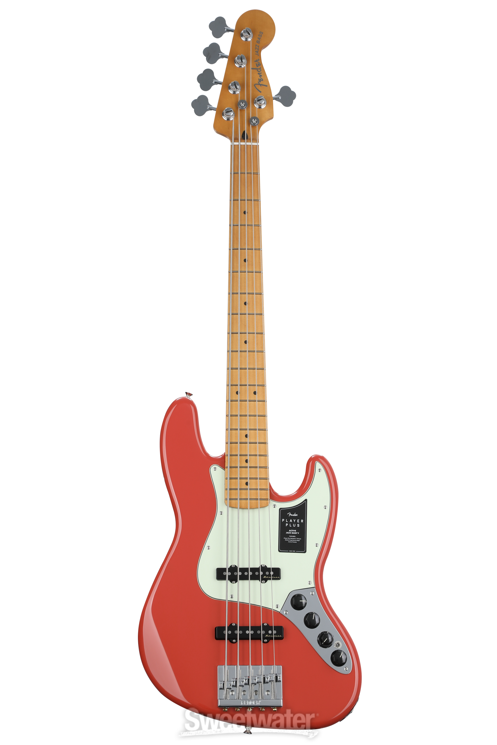 Fender Player Plus Active Jazz Bass V - Fiesta Red with Maple