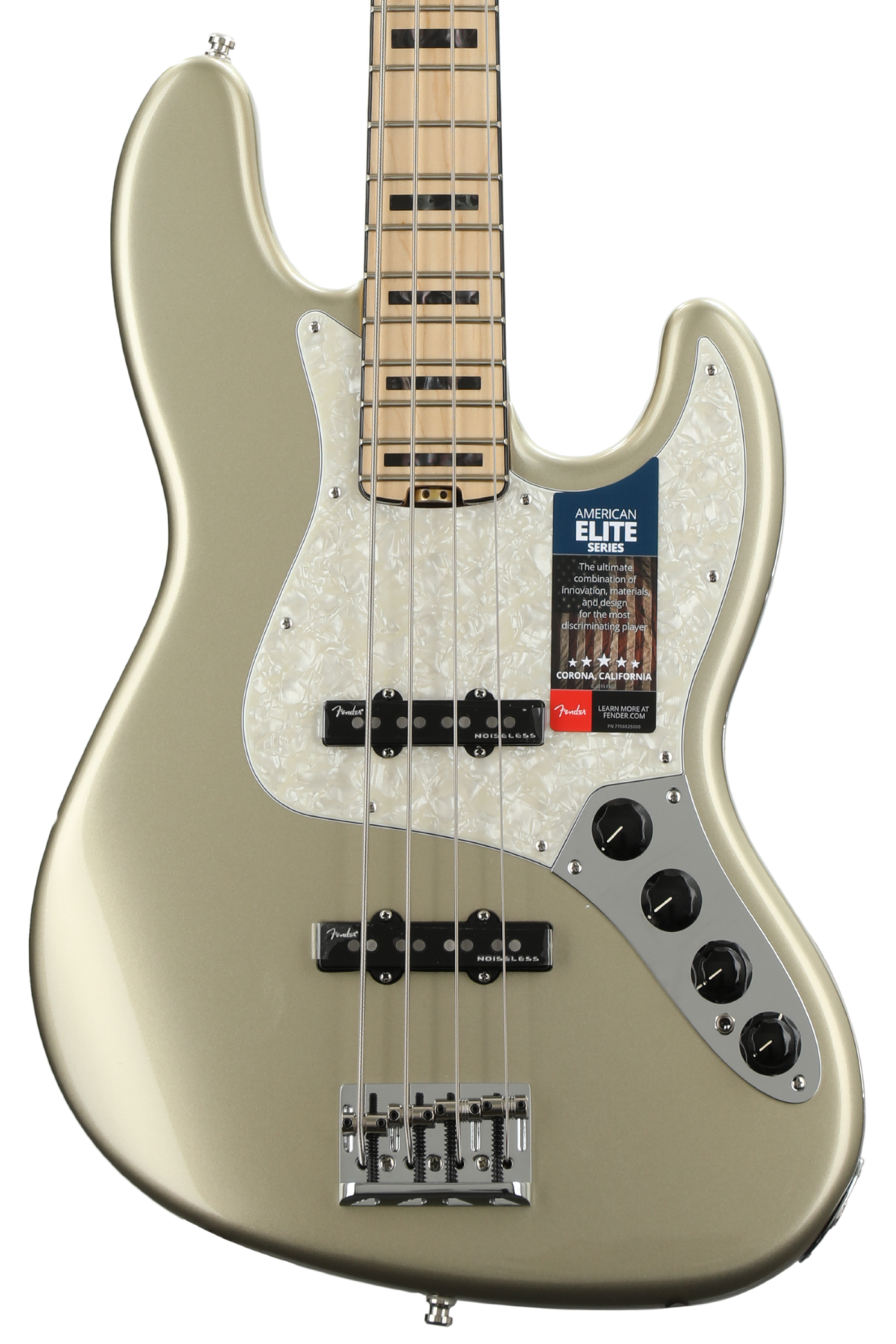 Fender American Elite Jazz Bass - Champagne w/ Maple Fingerboard