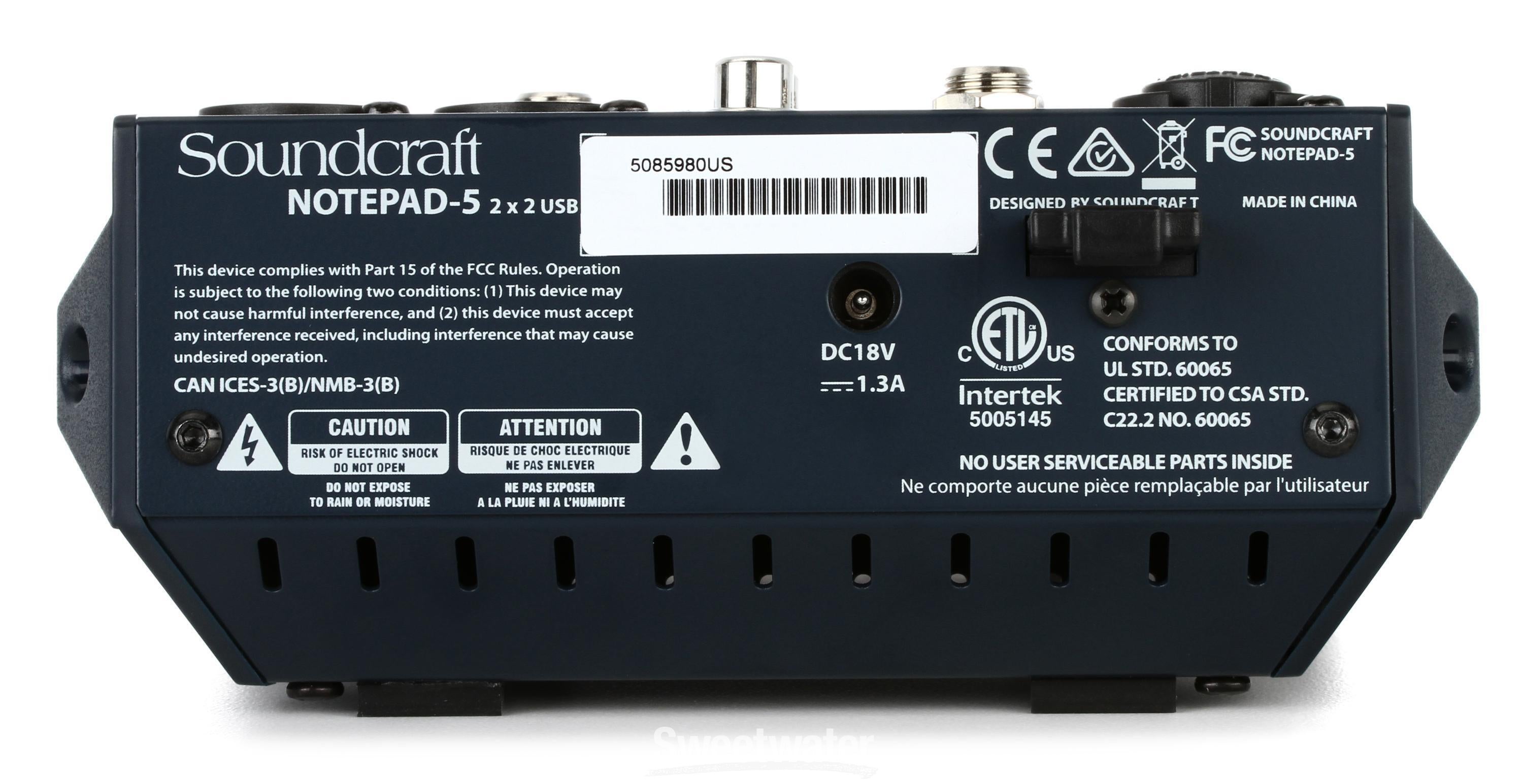 Soundcraft Notepad-5 Small Format Analog Mixer | Sweetwater