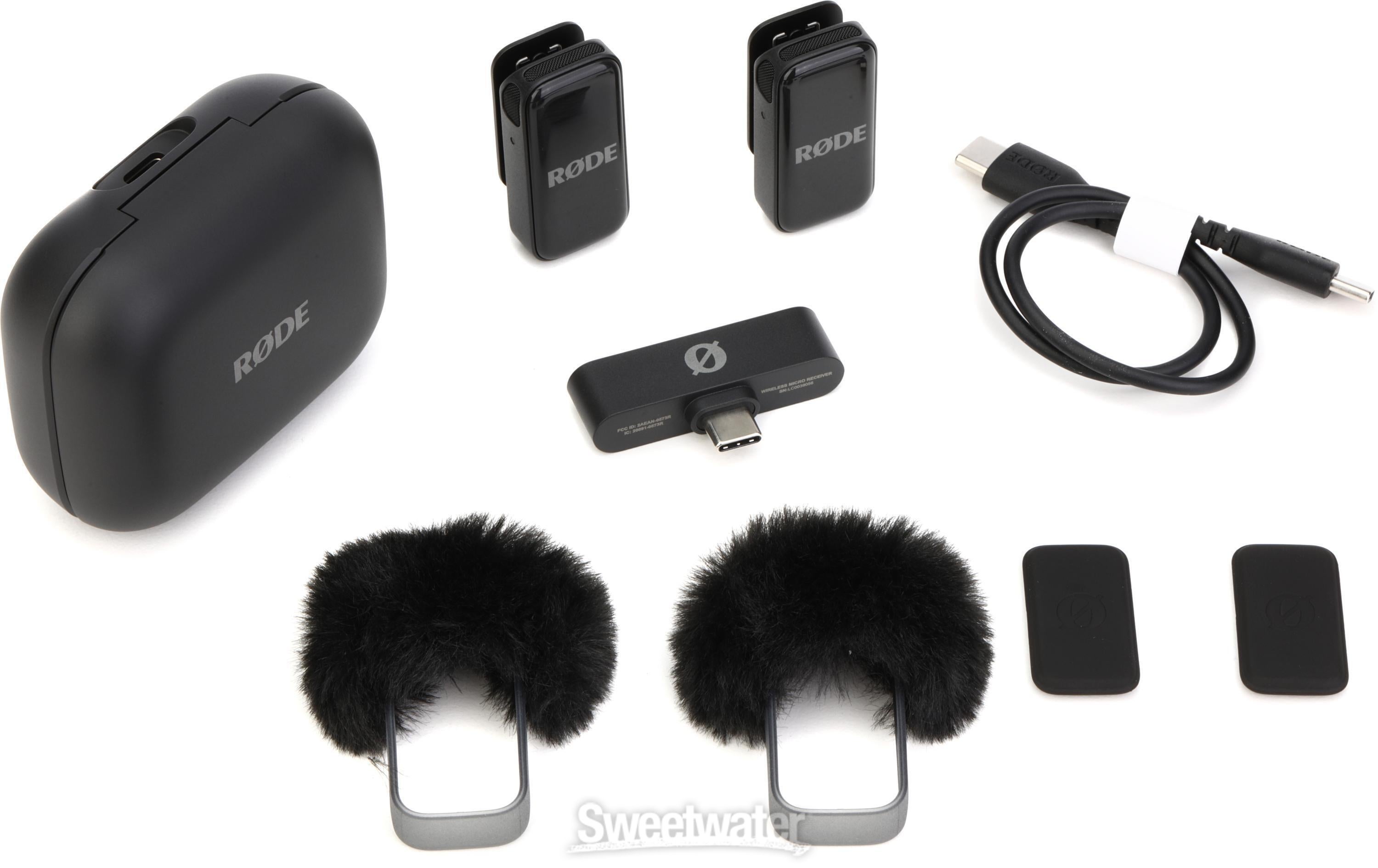 Rode Wireless Micro Microphone Kit - USB-C, Black | Sweetwater
