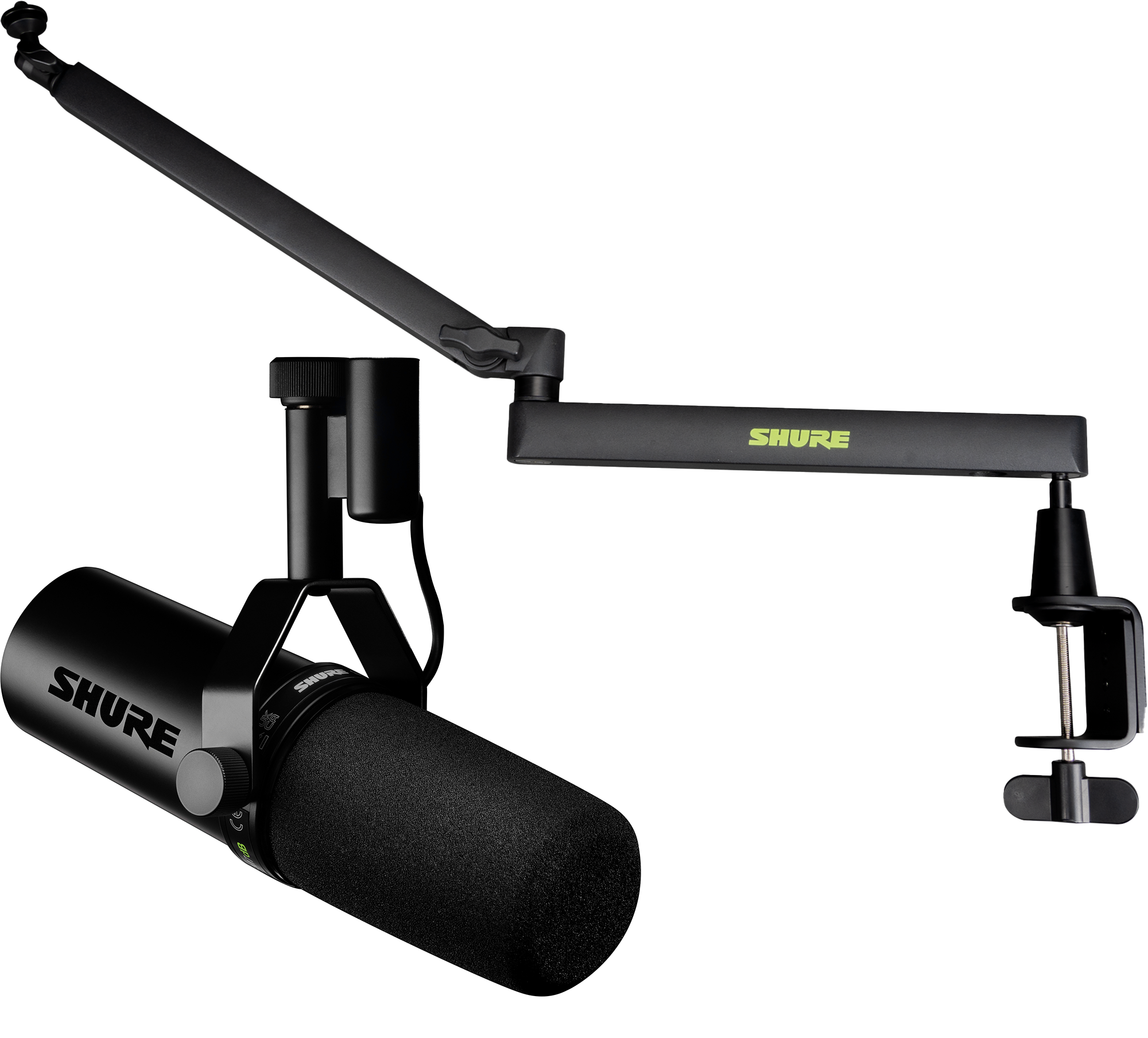Shure SM7dB Active Dynamic Microphone with Low-profile Desk Boom