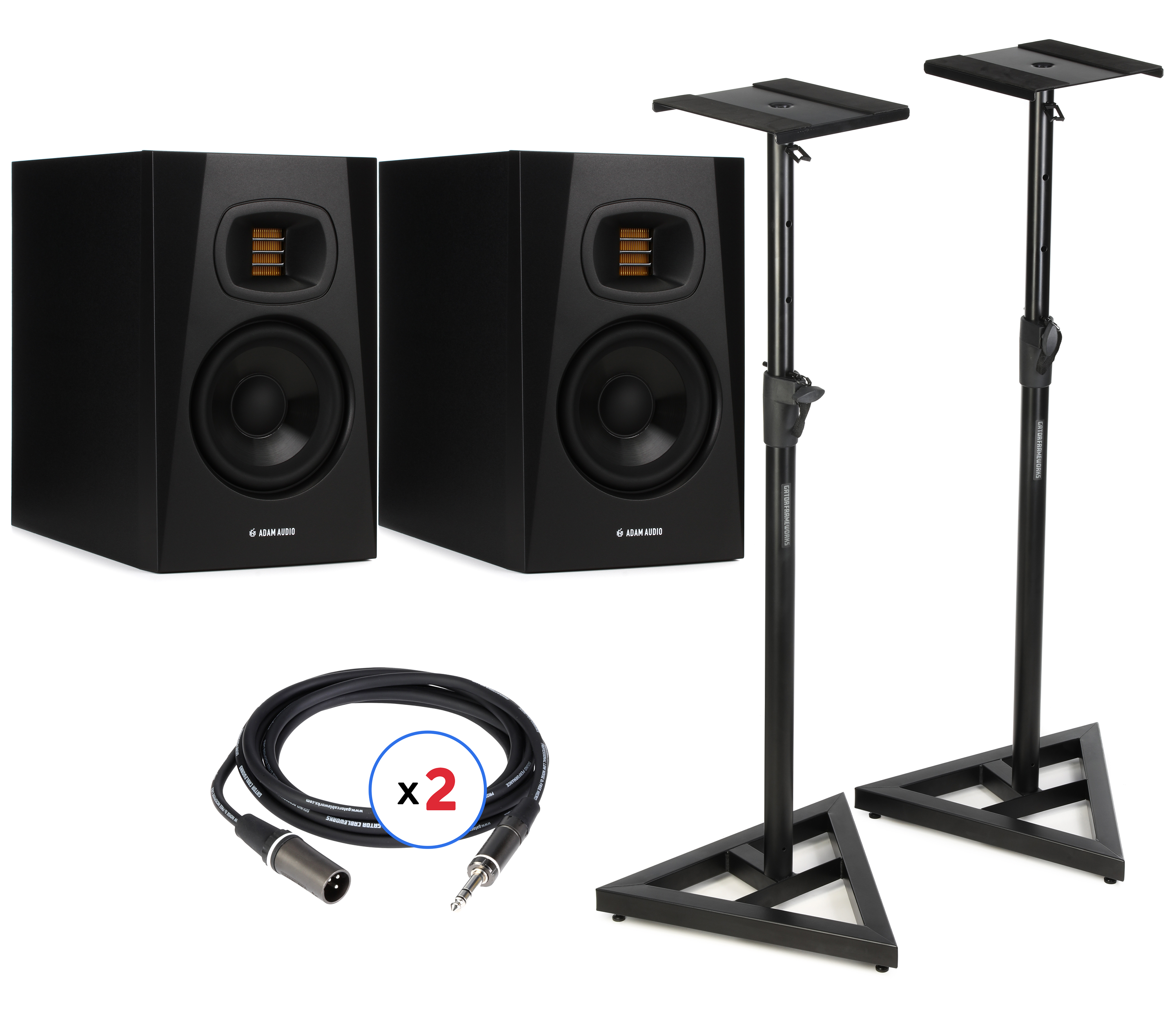 ADAM Audio T5V 5 inch Powered Studio Monitor Pair with Stands and