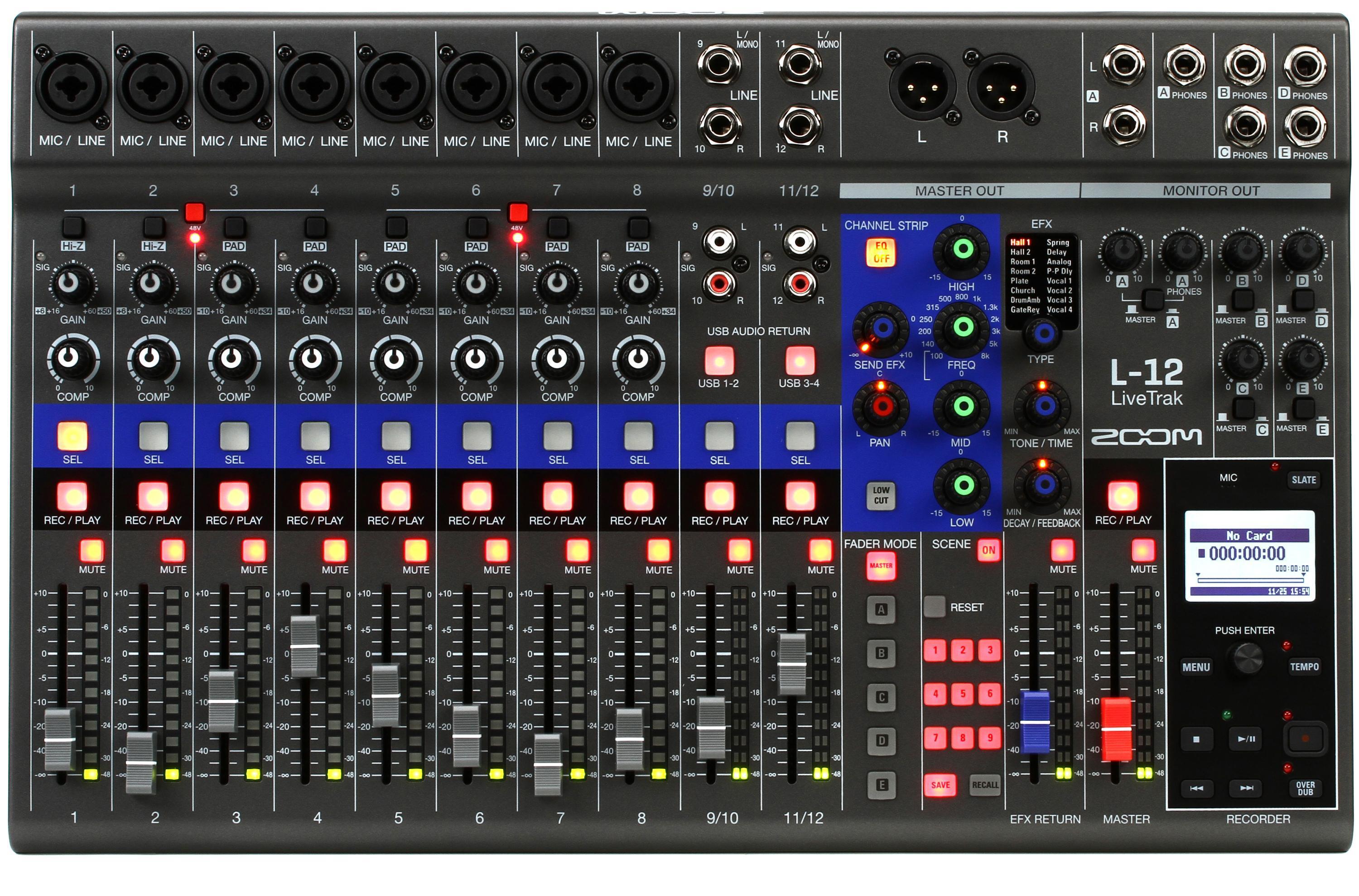 Zoom LiveTrak L-12 12-channel Digital Mixer / Recorder | Sweetwater