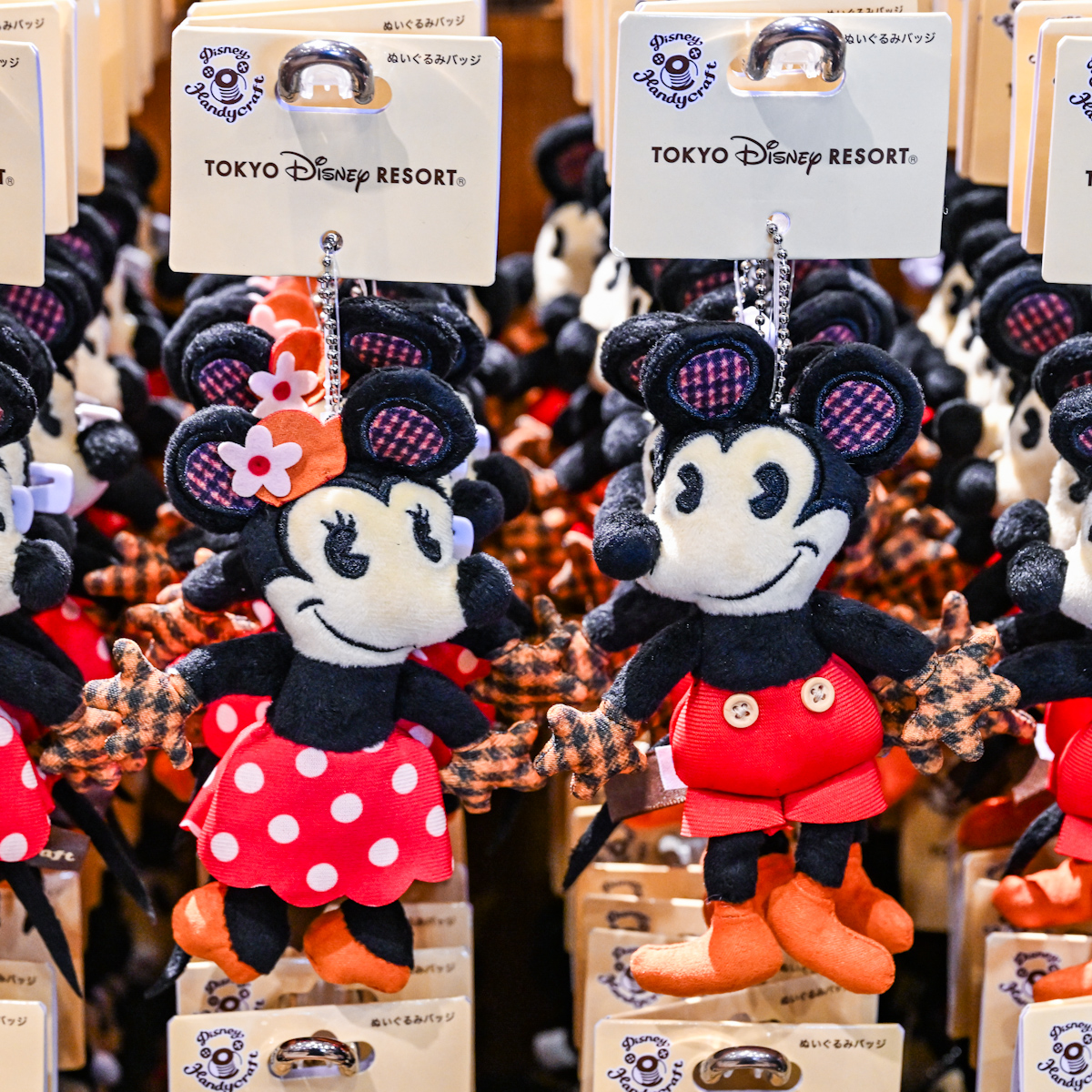 ハンドクラフト風！東京ディズニーランド ミッキー・ミニーぬいぐるみ