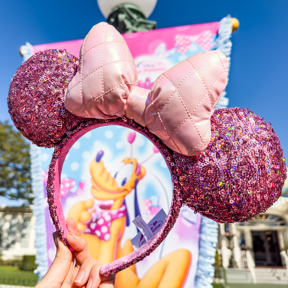 ディズニー カチューシャ バラ ピンク フリル ミニー パルパルーザ