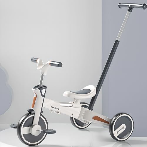 Gorocking 三輪車 折りたたみ 一台四役 4in1 押し棒付き 組み立て不要