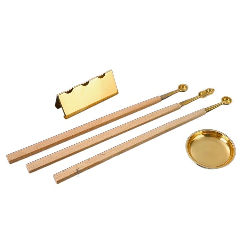 Amazon｜護摩杓 杓皿 護摩杓置き台5点セット 密教法具 寺院仏具真鍮製