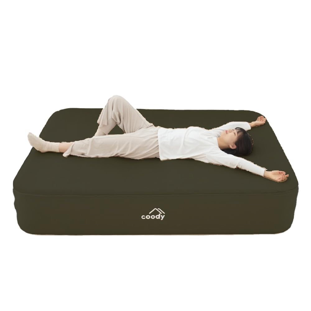 Amazon.co.jp: coody エアベッド AIR BLOCK (オリーブグリーン, ダブル