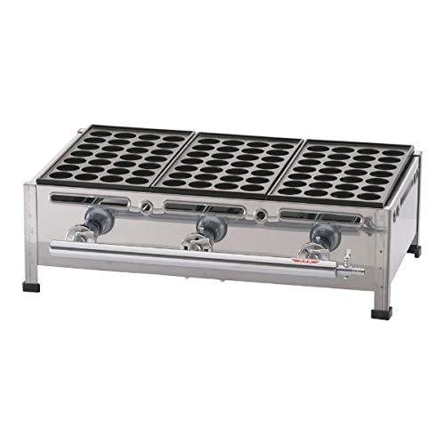 Amazon.co.jp: 関西式たこ焼器(28穴) 3枚掛 LPガス/62-6541-58