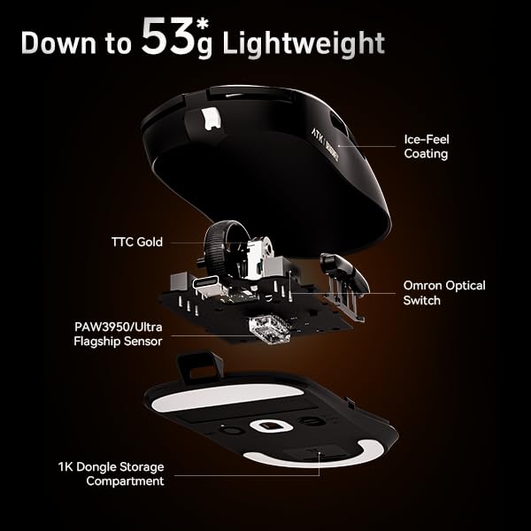 Amazon | ATK Dragonfly A9 ワイヤレスマウス 軽量ワイヤレスマウス