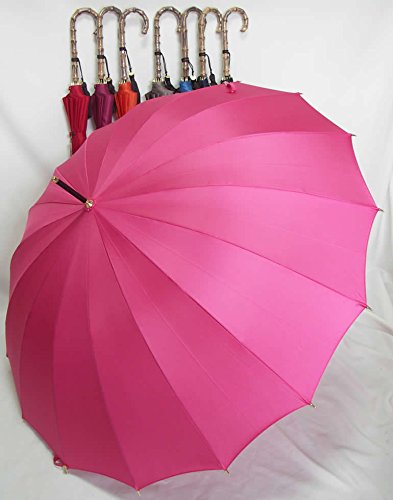 Amazon｜前原傘 ブランド レディース 長傘 婦人用 雨傘 16本骨