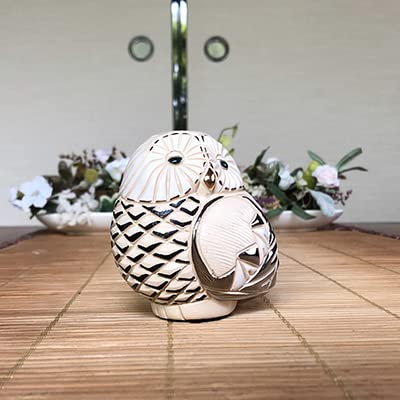 Amazon.co.jp: リンコナダ 白フクロウ 715 陶器 動物 置物 フクロウ 梟