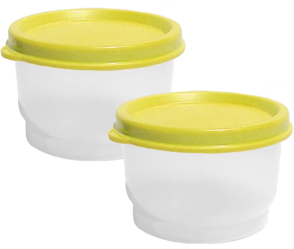 Amazon.com: Tupperware 4 Ounce Snack Cups Set of 2 with Yellow